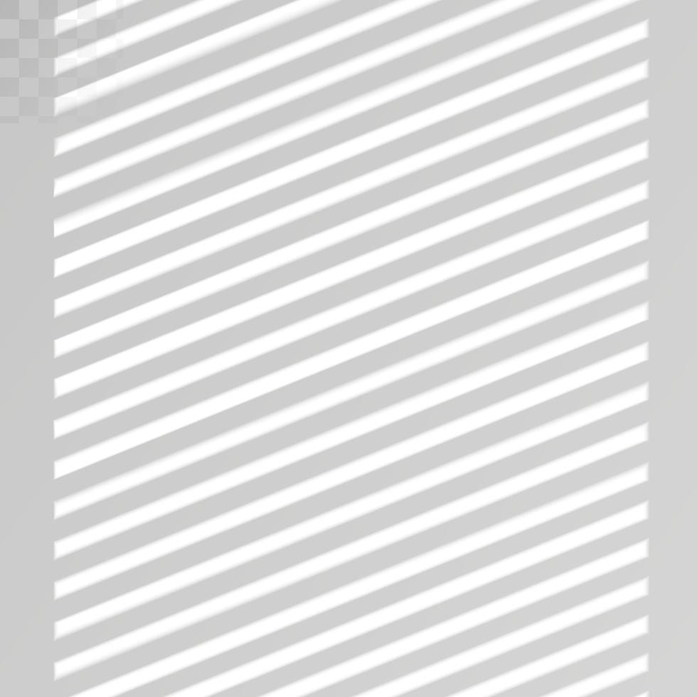 fönster och persienner skugga. realistisk ljus effekt av skuggor och naturlig belysning. vektor illustration