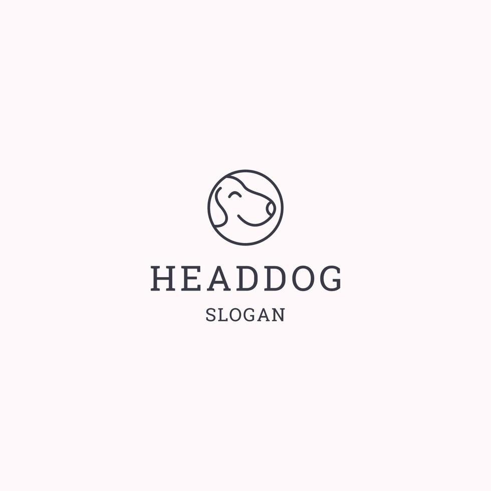 huvud hund logotyp ikon design mall vektor illustration