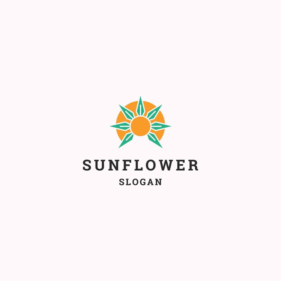Sonne Blume Logo Symbol flache Designvorlage vektor