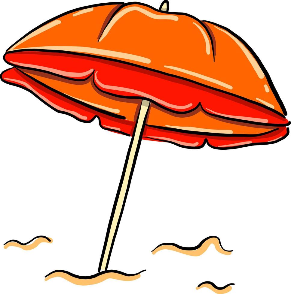 orange Regenschirm, Illustration, Vektor auf weißem Hintergrund