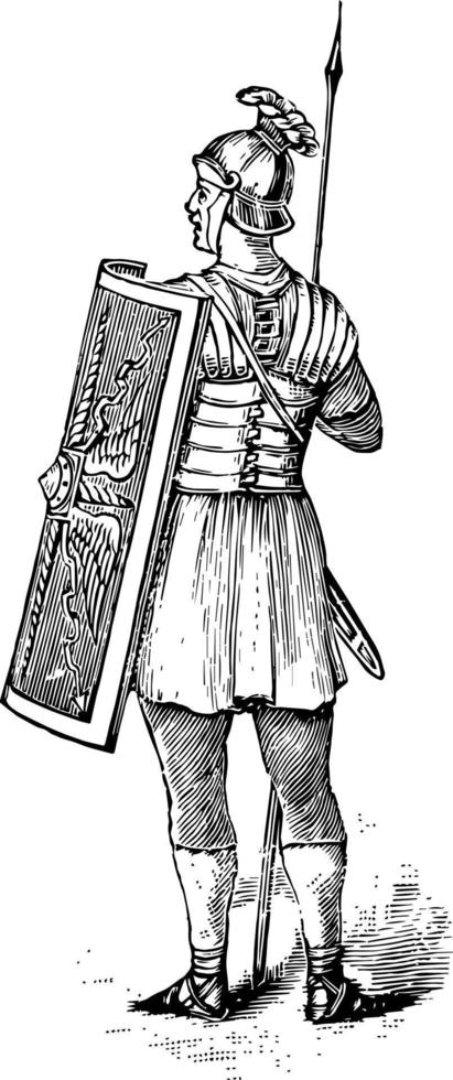 roman soldat årgång illustration. vektor