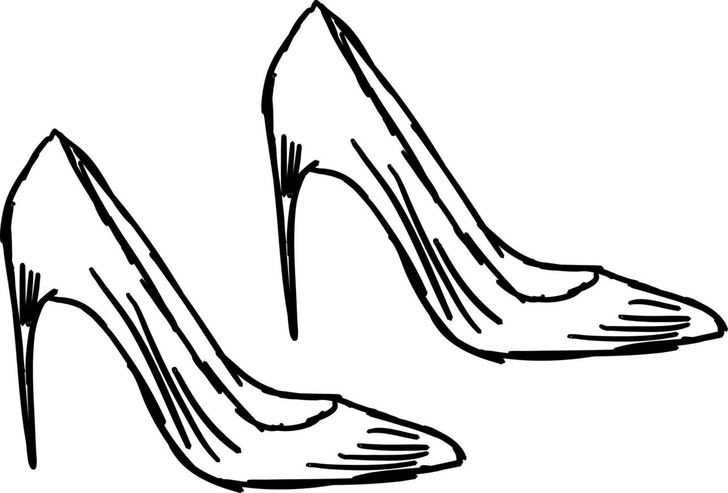 kvinnors skor, illustration, vektor på vit bakgrund.