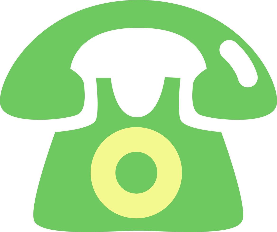 grön gammal telefon, illustration, vektor, på en vit bakgrund. vektor