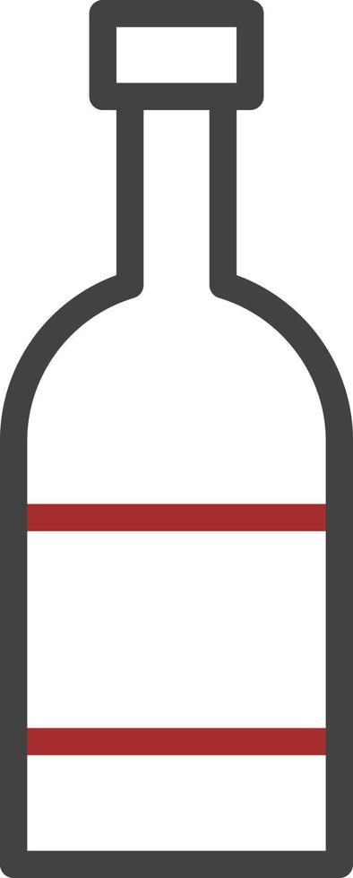 Rotwein in der Flasche, Illustration, Vektor auf weißem Hintergrund.