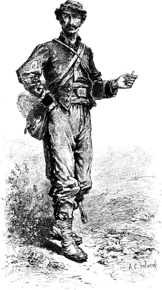 soldat, årgång illustration. vektor