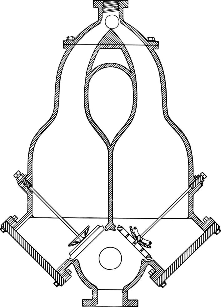 pulsometer från ånga motor årgång illustration. vektor