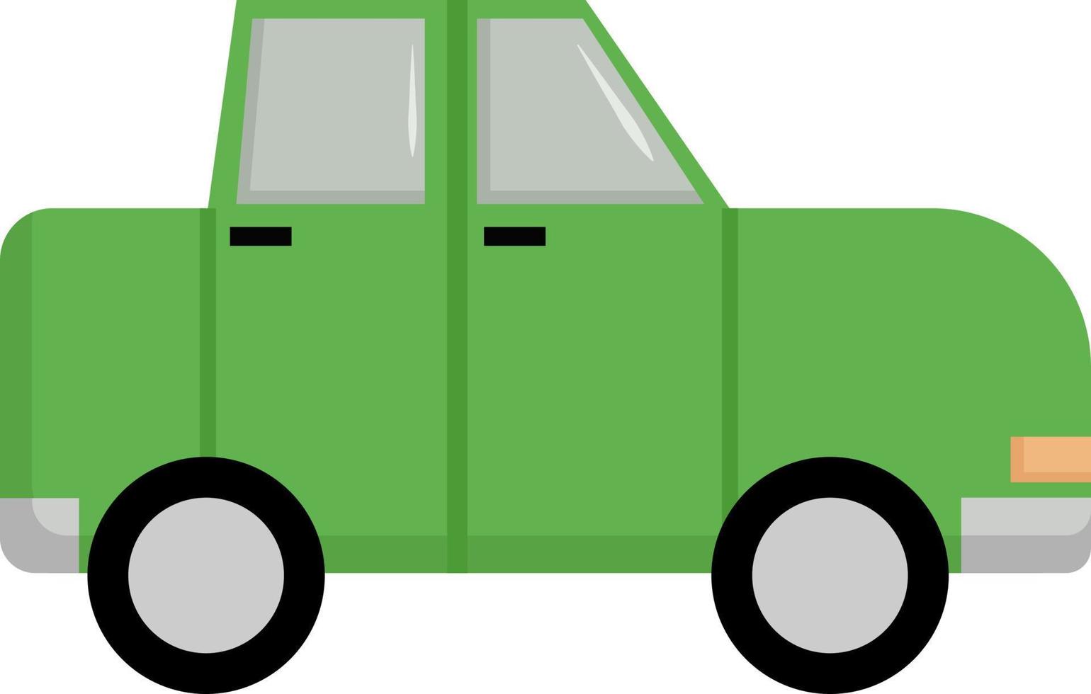 grünes Auto, Illustration, Vektor auf weißem Hintergrund.