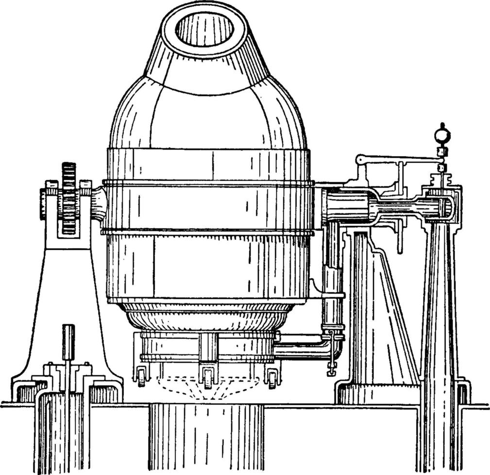 Bessemer-Konverter, Vintage-Illustration vektor