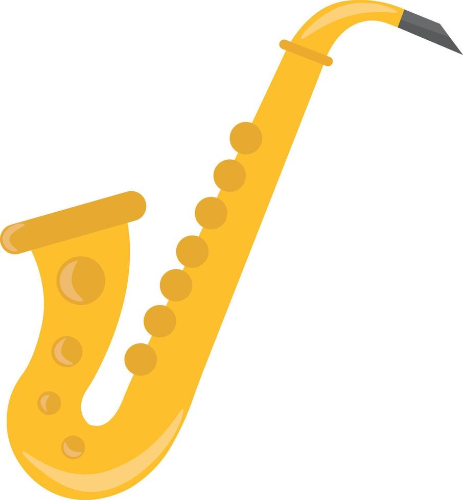 saxofon instrument, illustration, vektor på vit bakgrund.