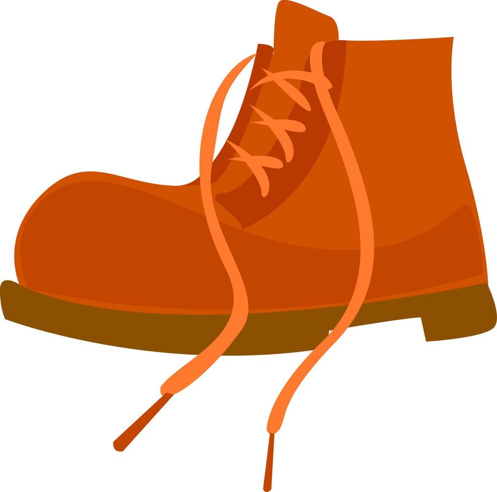 orangefarbener Stiefel, Illustration, Vektor auf weißem Hintergrund.