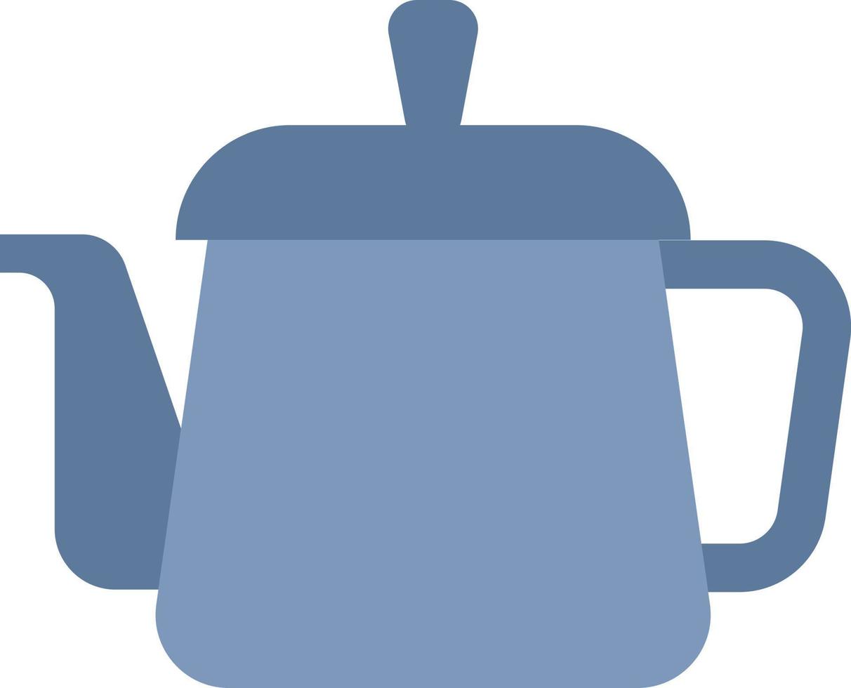 blaue Teekanne, Illustration, Vektor auf weißem Hintergrund