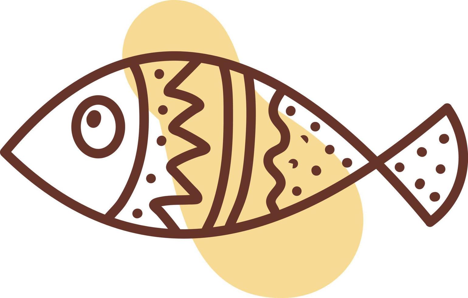 vild gul fisk, illustration, vektor, på en vit bakgrund. vektor