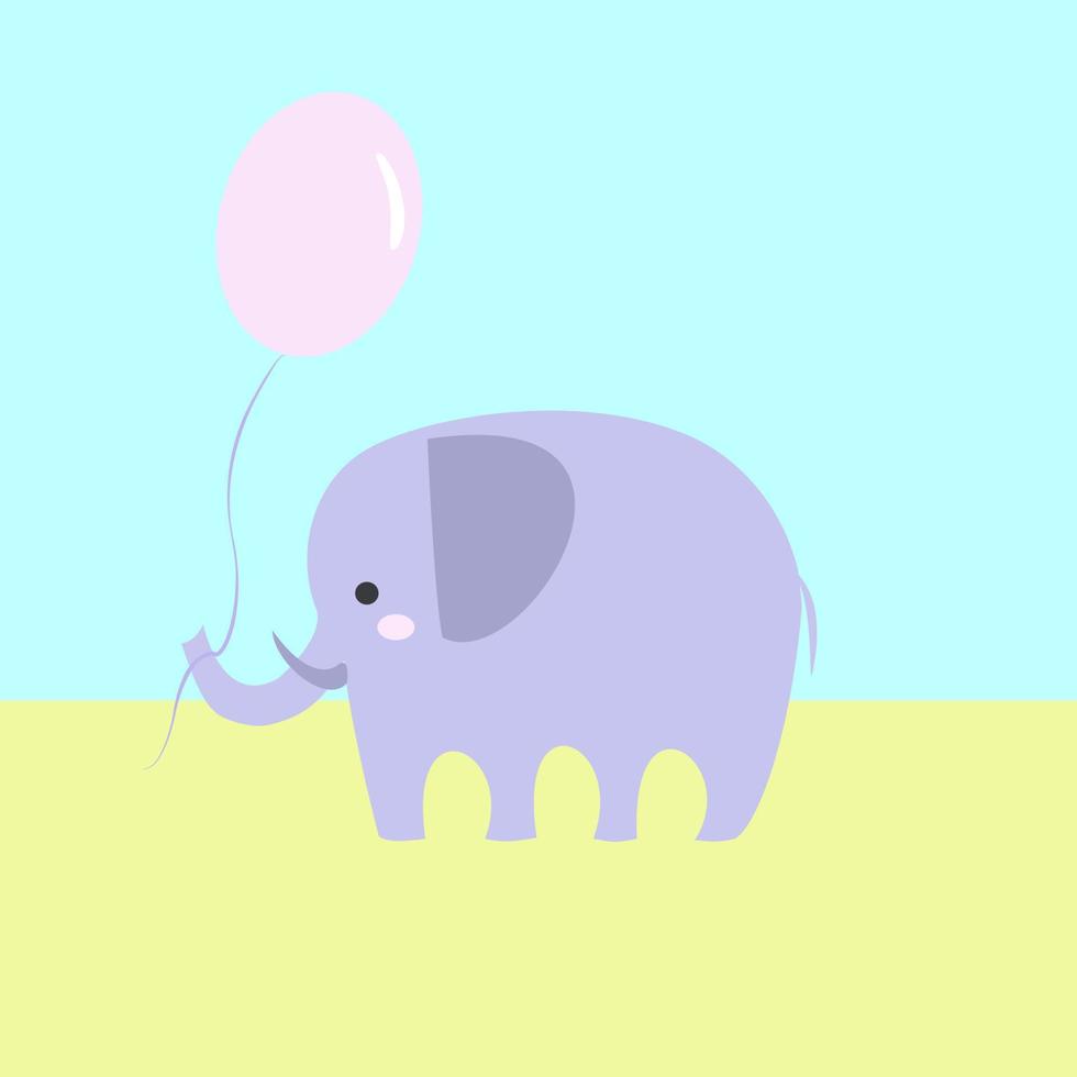 Elefant zu Fuß, Illustration, Vektor auf weißem Hintergrund.