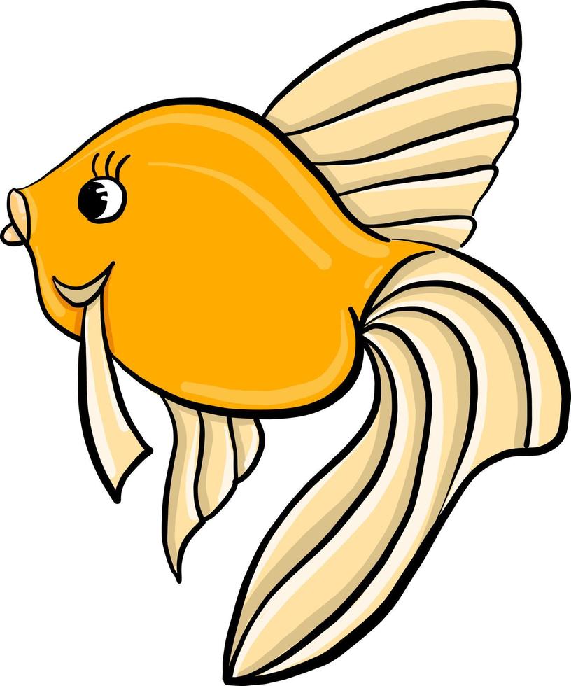 Orangenfisch, Illustration, Vektor auf weißem Hintergrund