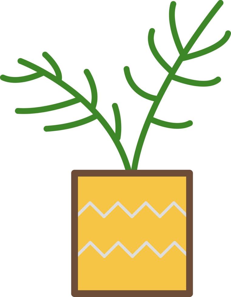 Krokodilfarnpflanze im Topf, Illustration, auf weißem Hintergrund. vektor