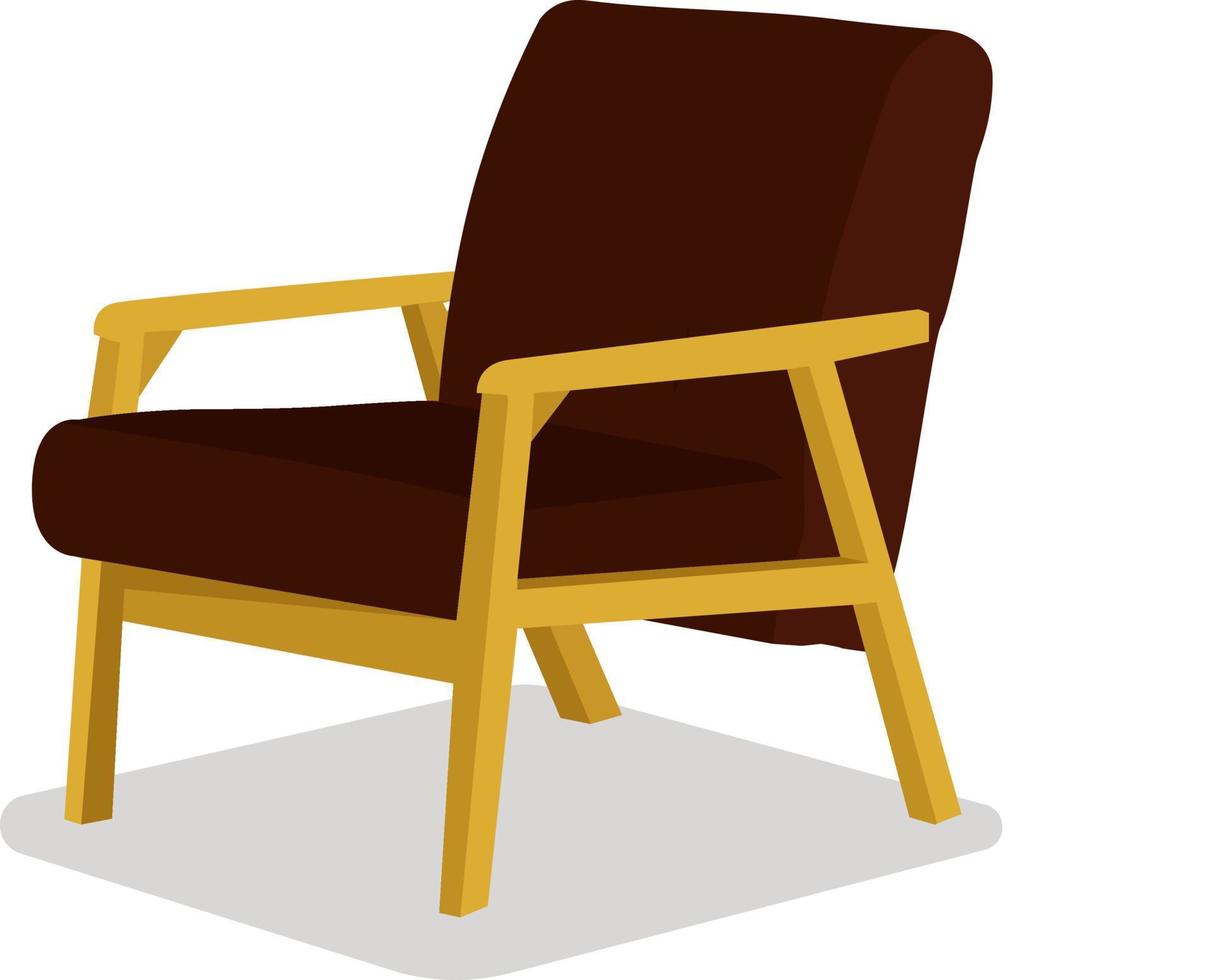 Brauner gemütlicher Stuhl, Illustration, Vektor auf weißem Hintergrund