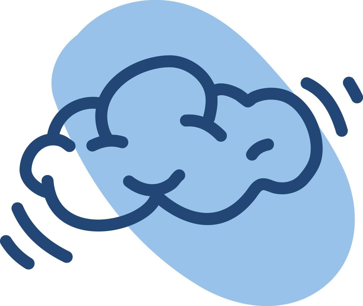 blaue Wolke, Illustration, Vektor, auf weißem Hintergrund. vektor