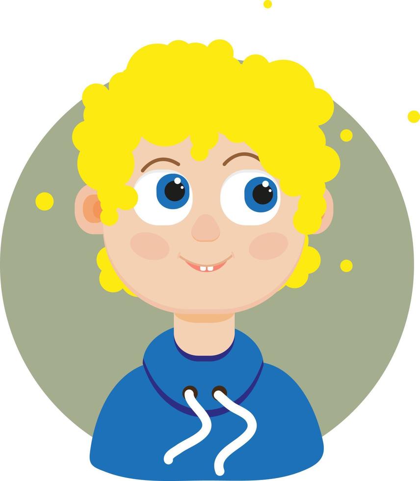 Junge mit blonden Haaren, Illustration, Vektor auf weißem Hintergrund.