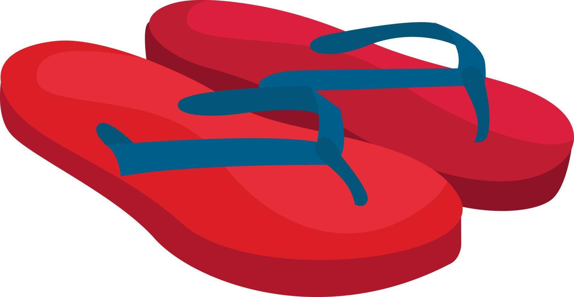 rote Flip-Flops, Illustration, Vektor auf weißem Hintergrund