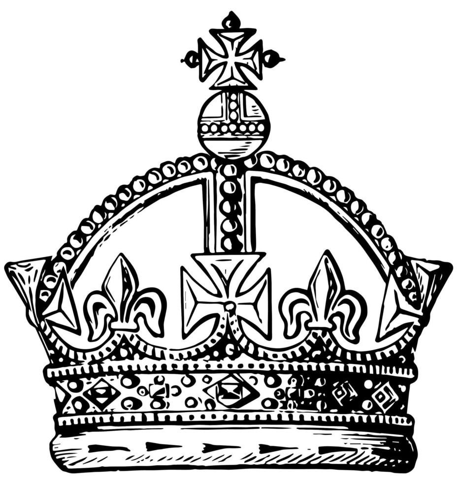 Krone haben einzigartiges Design, Vintage-Gravur. vektor
