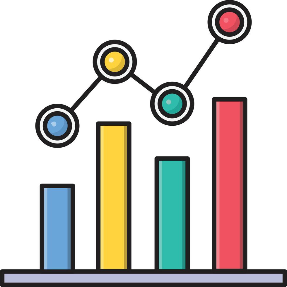 diagrammvektorillustration auf einem hintergrund. hochwertige symbole. vektorikonen für konzept und grafikdesign. vektor