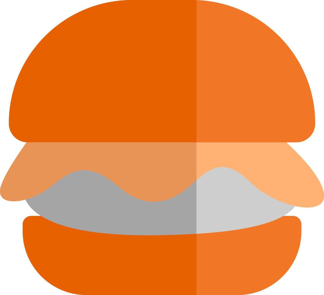 Mittagsburger, Illustration, Vektor auf weißem Hintergrund.