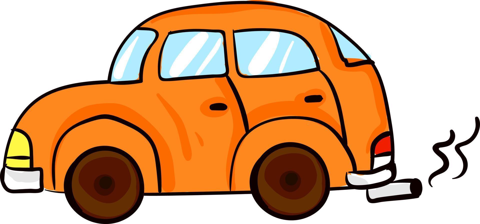 orangefarbenes Auto, Illustration, Vektor auf weißem Hintergrund