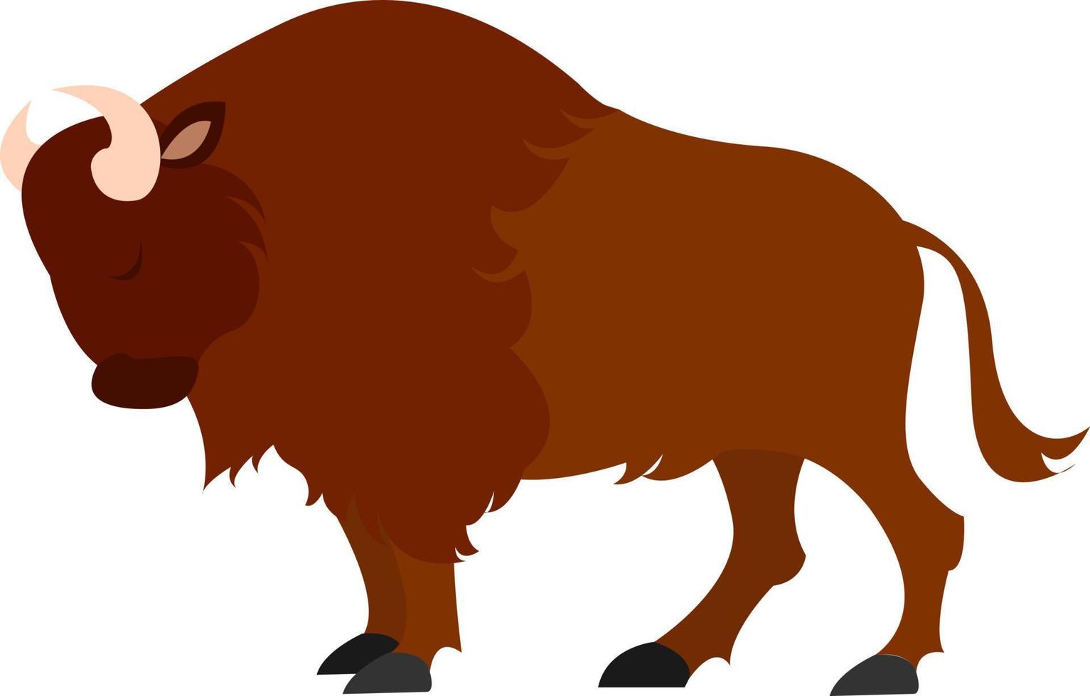 brun buffel, illustration, vektor på vit bakgrund.