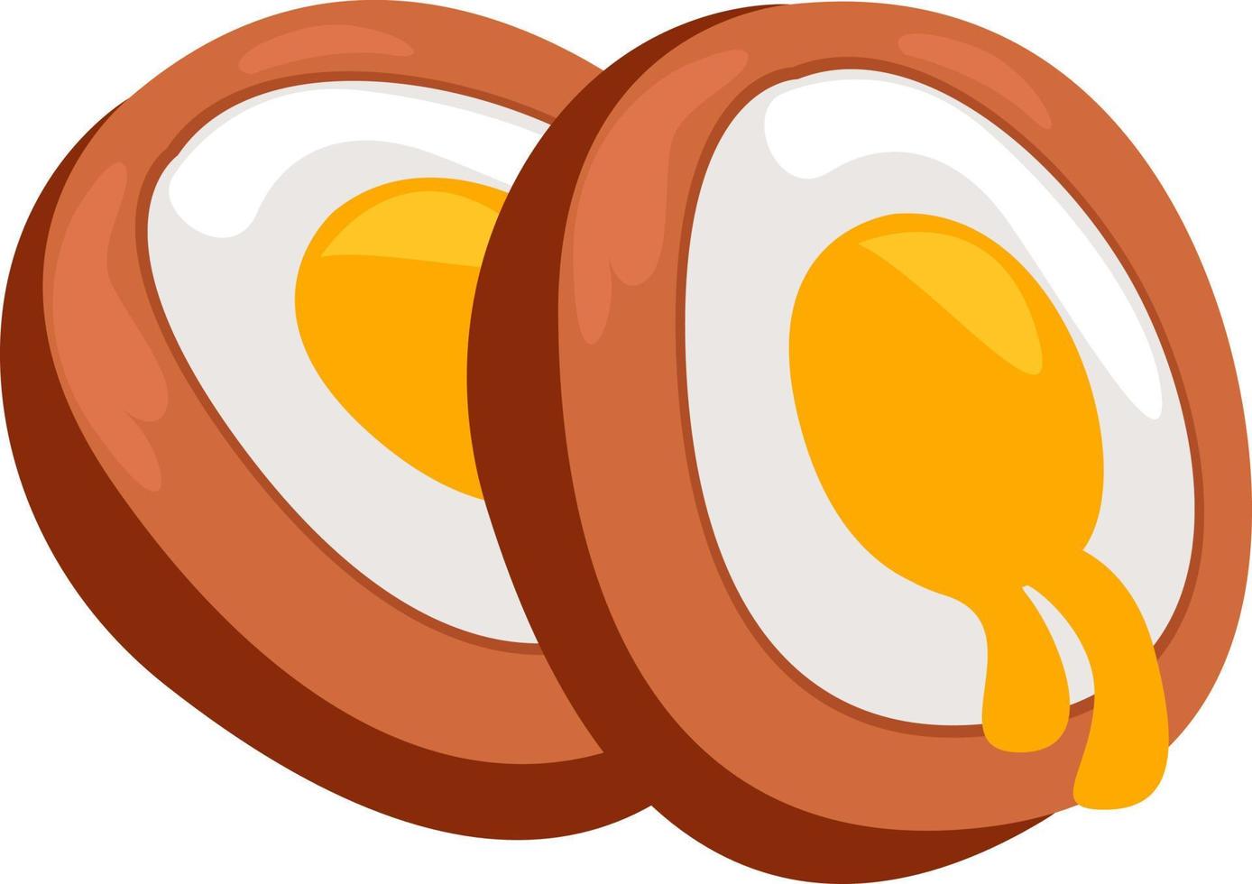 Eier zum Mittagessen, Illustration, Vektor auf weißem Hintergrund.