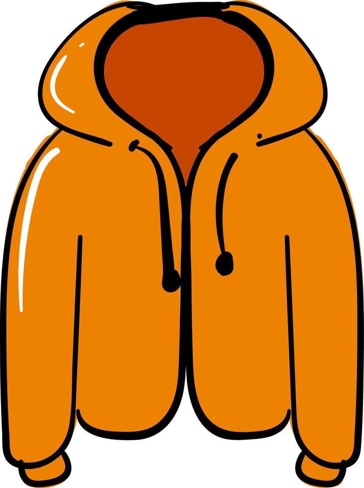 orange Jacke, Illustration, Vektor auf weißem Hintergrund.