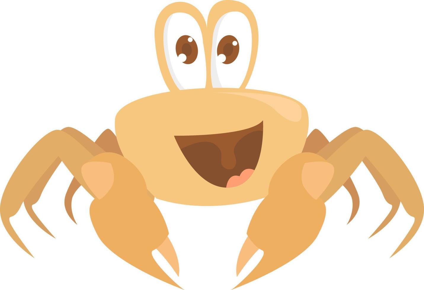 braune Krabbe, Illustration, Vektor auf weißem Hintergrund