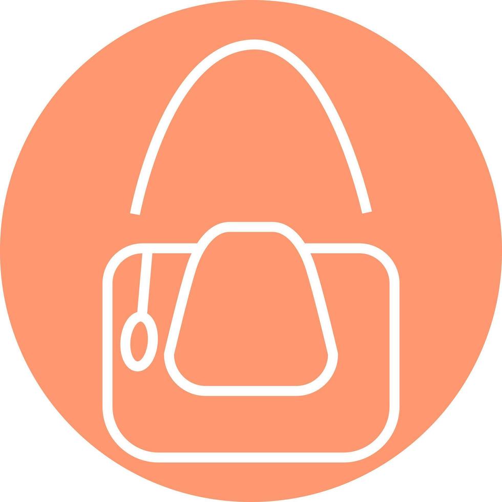 orange handväska, illustration, vektor på en vit bakgrund.