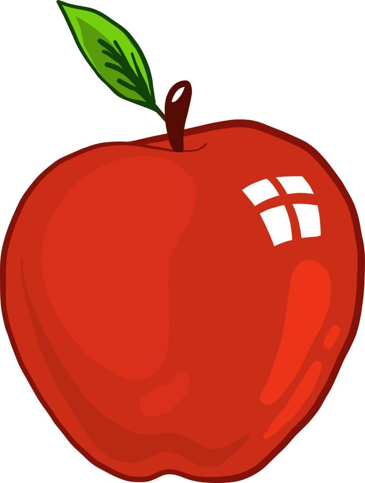 roter Apfel, Illustration, Vektor auf weißem Hintergrund