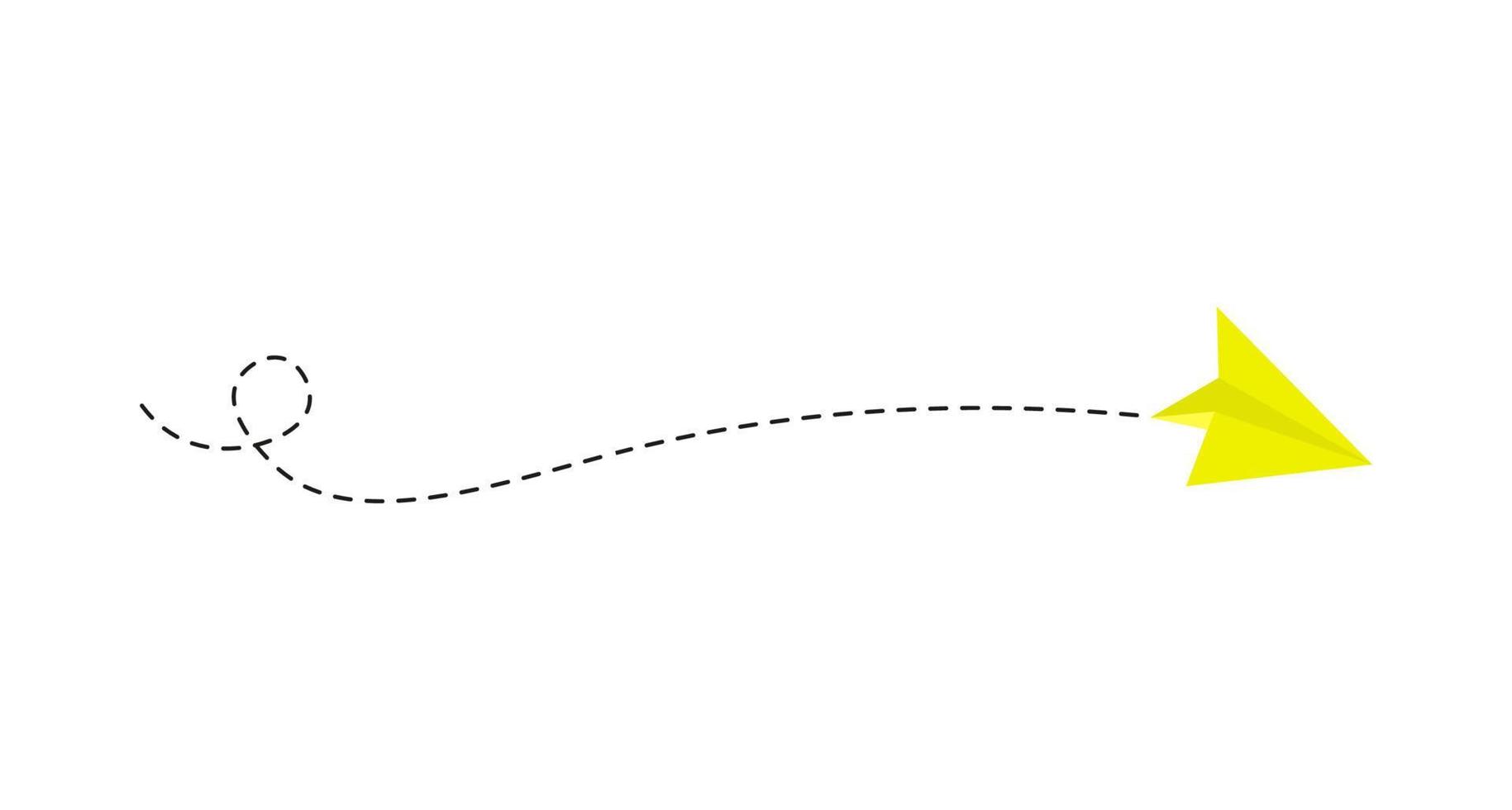 streckad linje papper flygplan rutt vektor