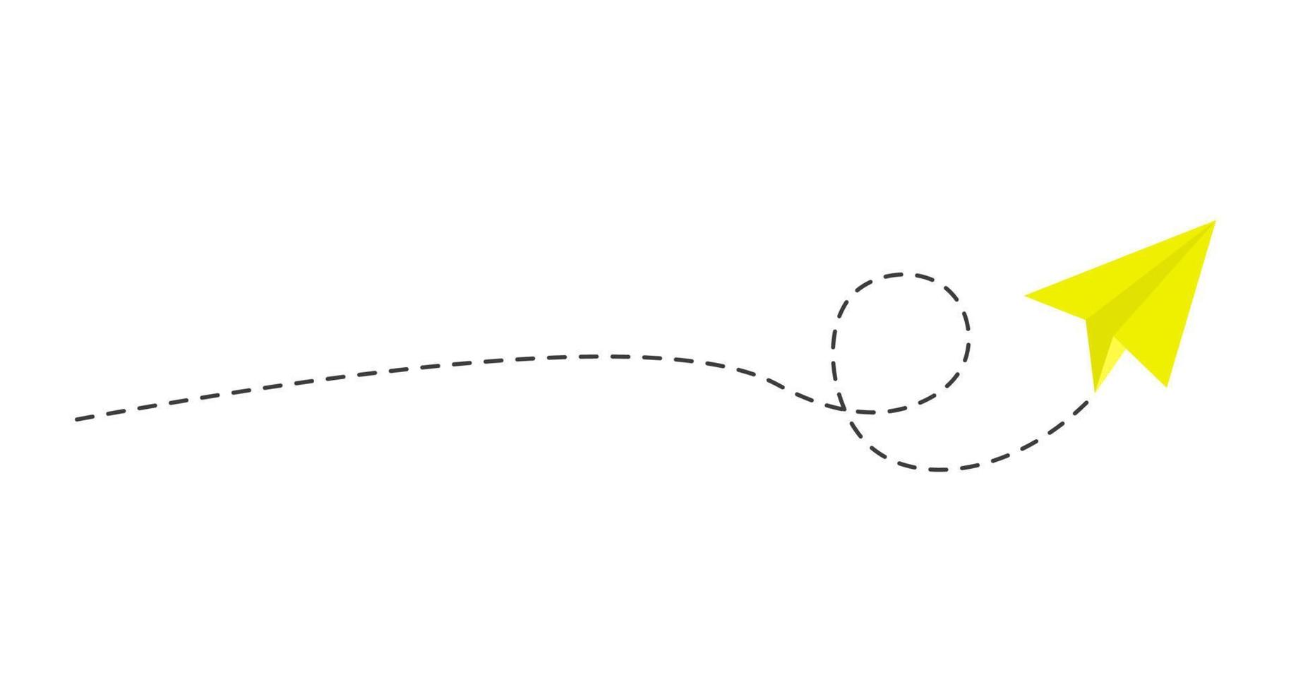 Papierfliegerroute mit gestrichelter Linie vektor