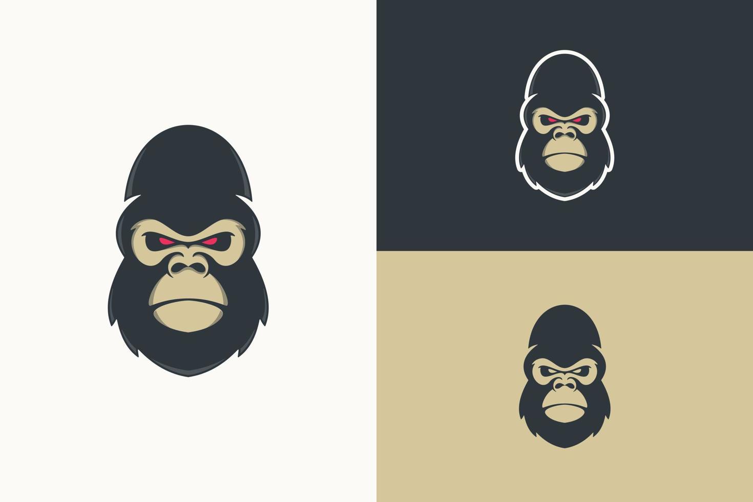 Gorilla-Kopf-Tier-Logo-Maskottchen vektor