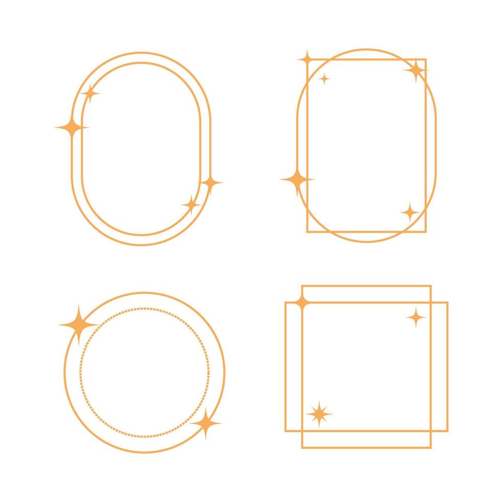 satz linearer rahmen und randdesign für elemente, dekoration, soziale medien, post. abstrakte Vektorillustration vektor