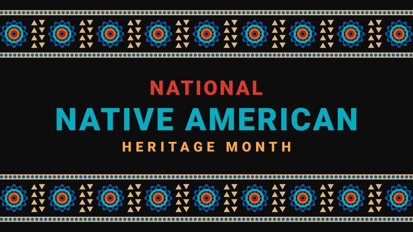 Monat des Erbes der amerikanischen Ureinwohner. hintergrunddesign mit abstrakten ornamenten, die gebürtige indianer in amerika feiern. vektor