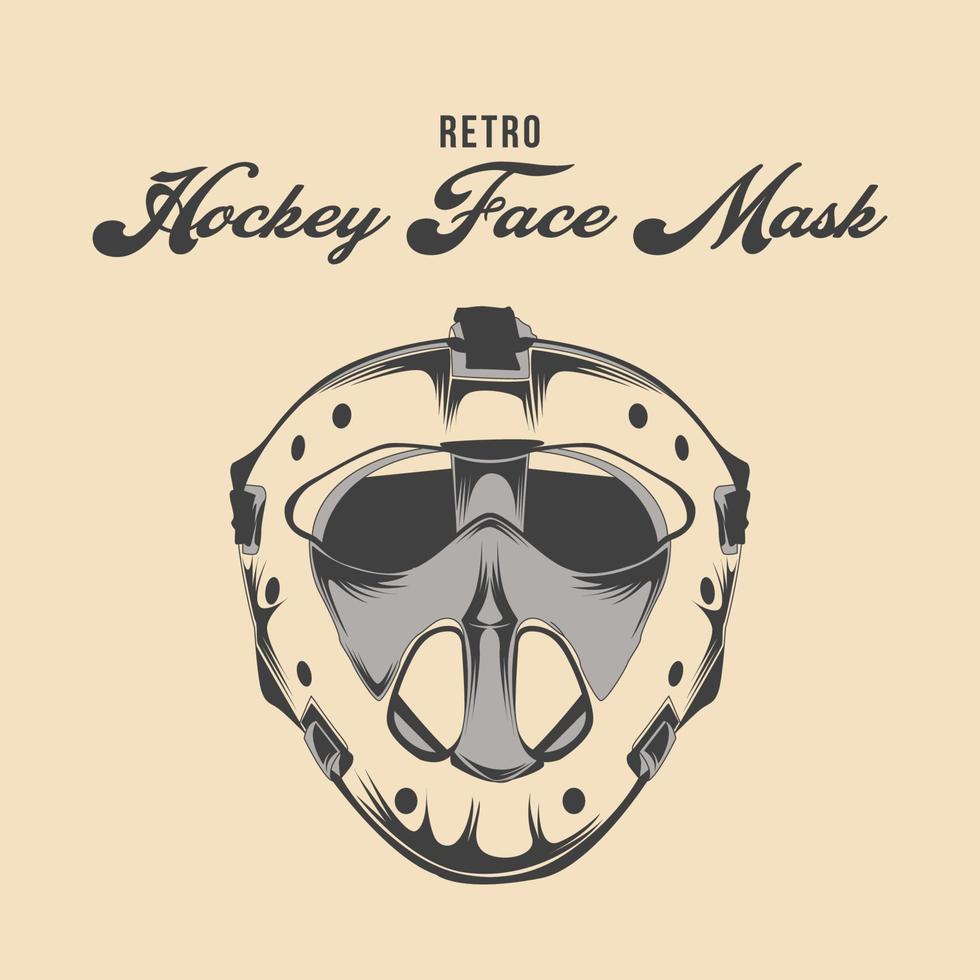 retro fält hockey ansikte mask vektor stock illustration