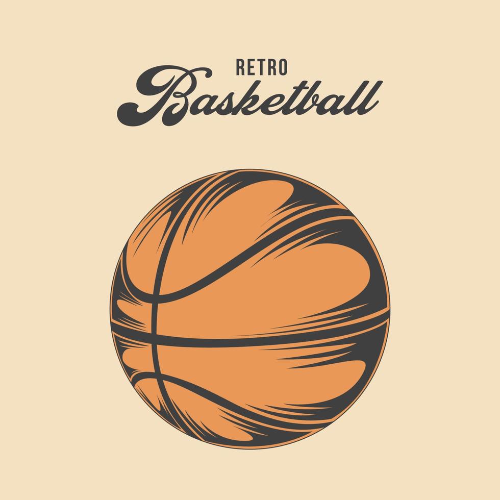 retro årgång basketboll vektor illustration