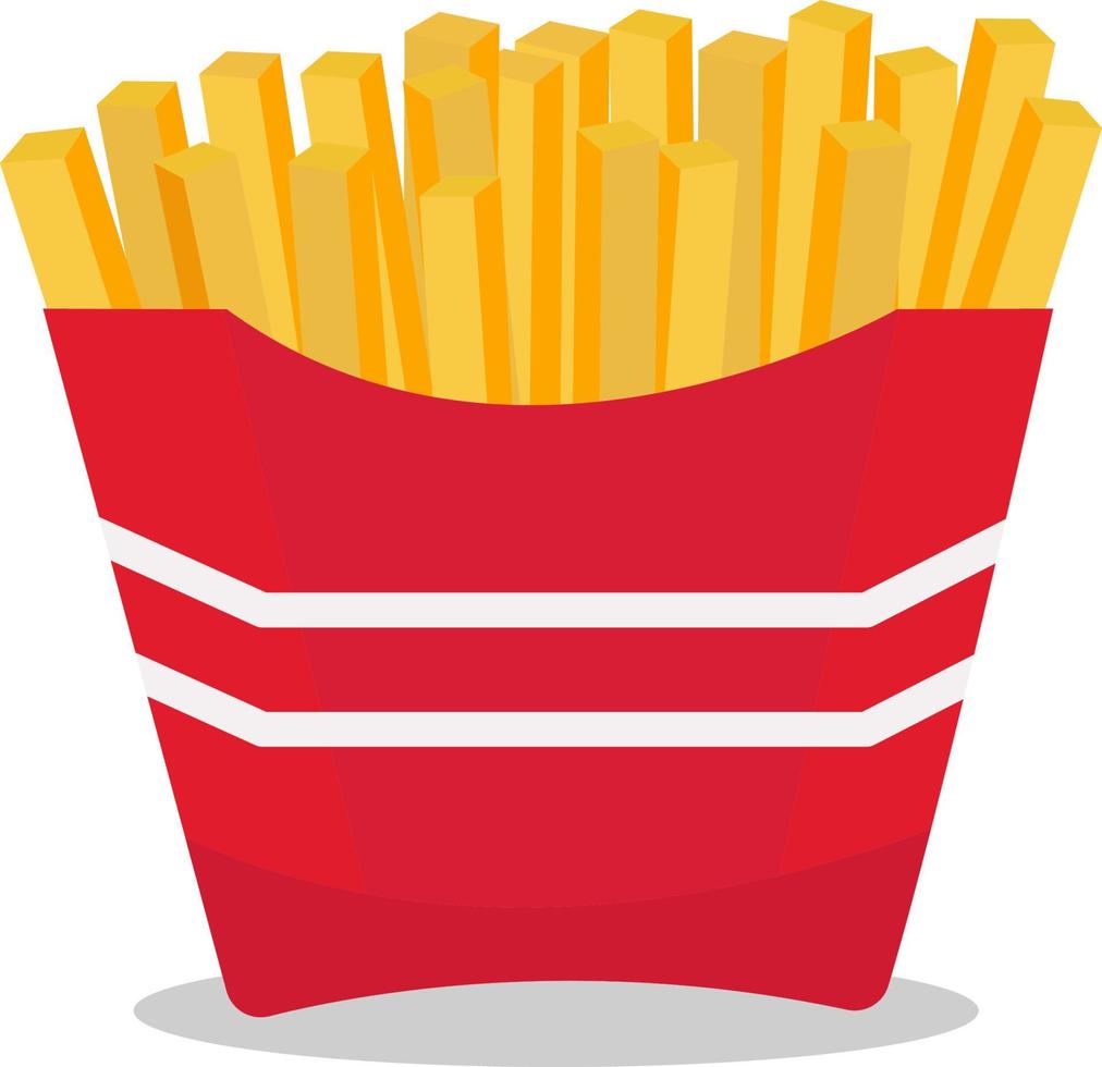 Illustration von Pommes Frites. Fast-Food-Essen. isoliert auf weißem Hintergrund. köstliche knusprige Pommes Frites auf einem isolierten weißen Hintergrund. Junk-Food. Lebensmittelillustration. vektor