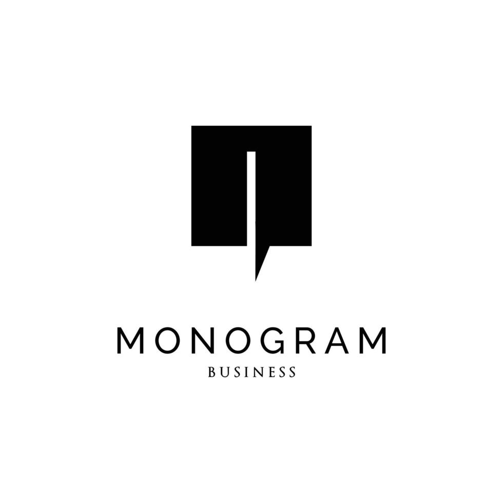 första brev jag monogram chatt logotyp design mall vektor