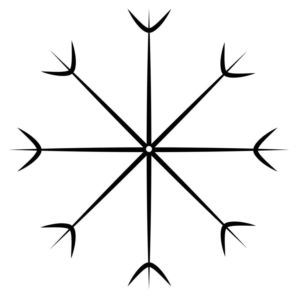 umrisszeichnung einer schneeflocke auf einem transparenten hintergrund in einem minimalistischen stil. Strichzeichnungen. Symbol. isolieren vektor