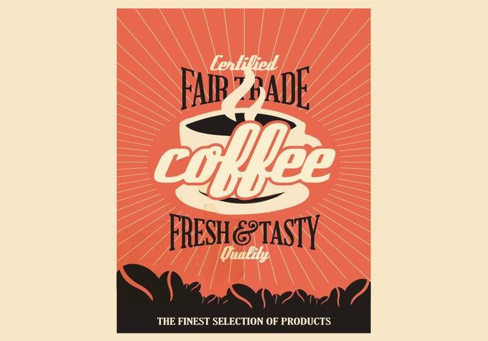 Fair-Trade-Kaffee-Vintages Plakat vektor