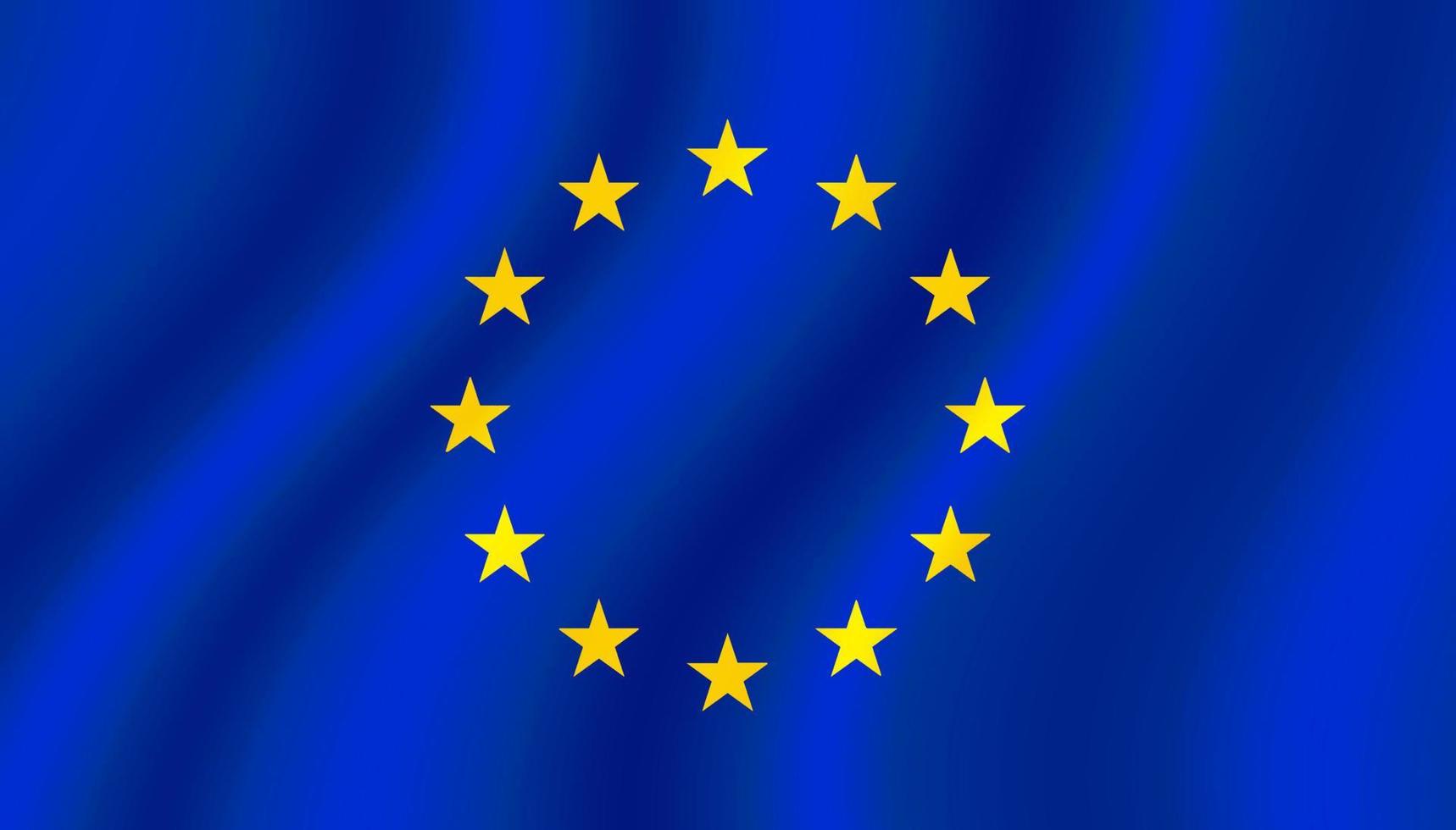 gewellte Flagge der Europäischen Union. Vektor