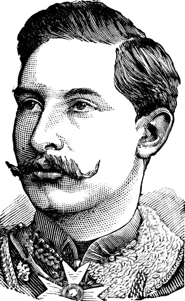 wilhelm ii, vintage illustration vektor