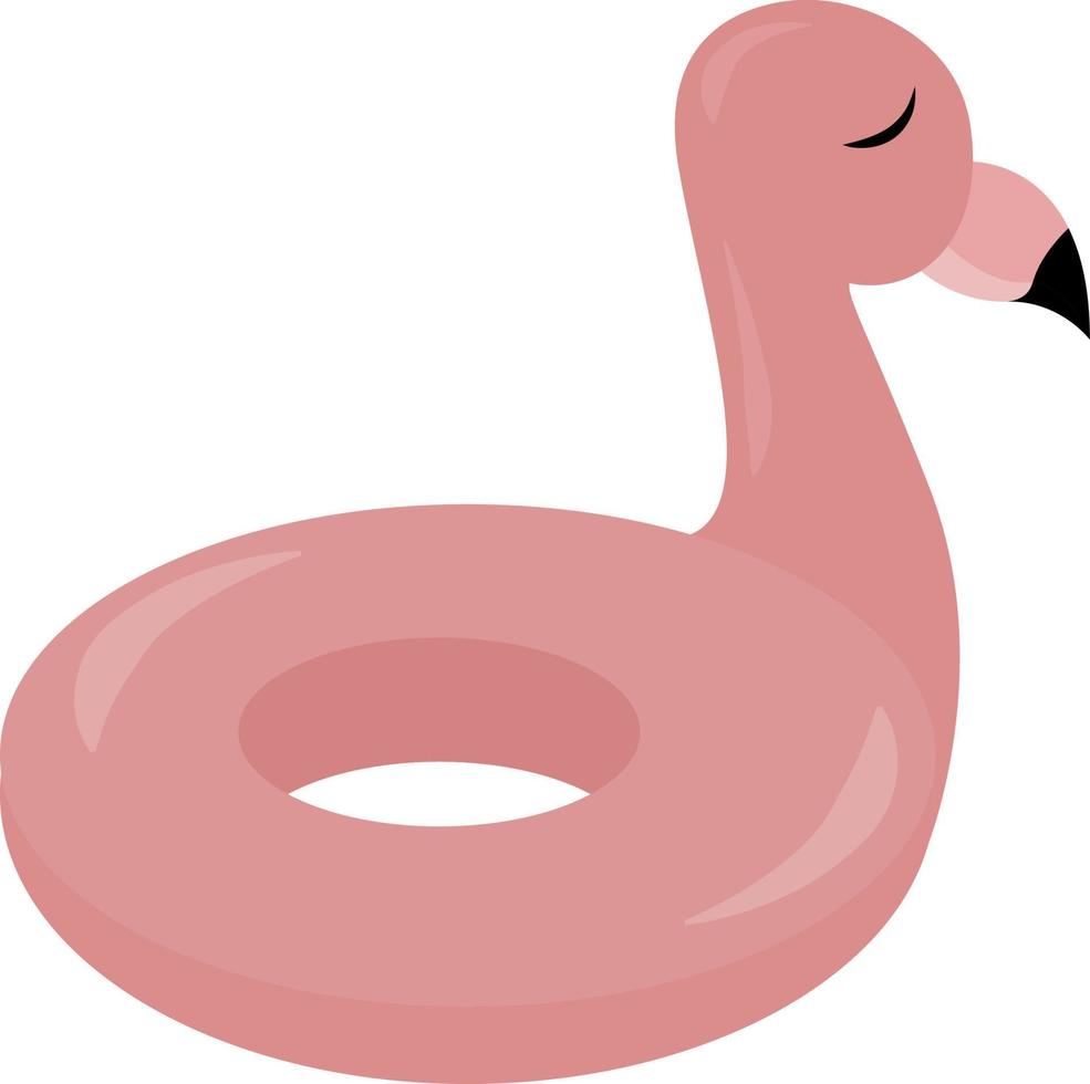 Flamingo-Rettungsring, Illustration, Vektor auf weißem Hintergrund