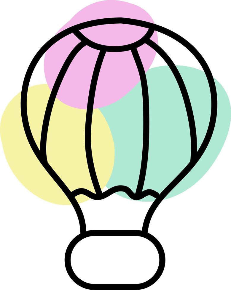 Beobachtung Heißluftballon, Illustration, Vektor auf weißem Hintergrund.