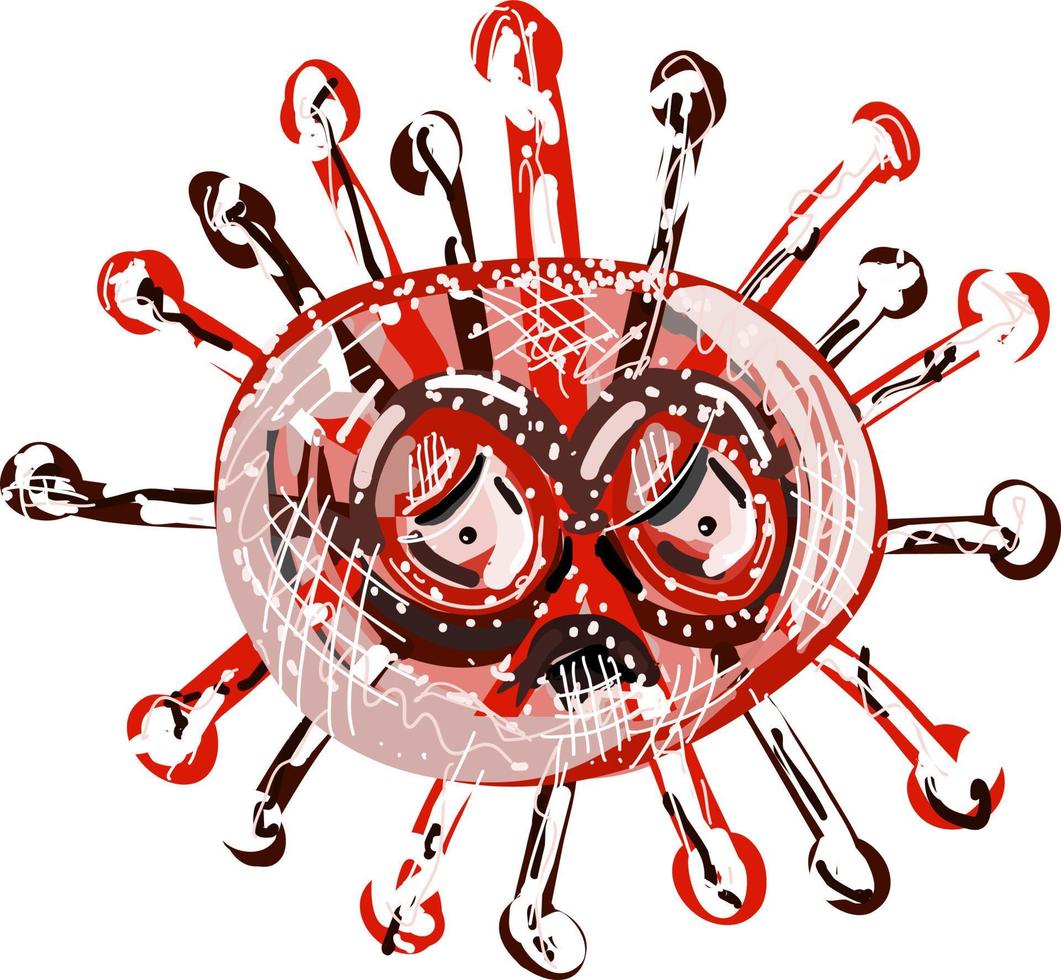 krankes Virus, Illustration, Vektor auf weißem Hintergrund