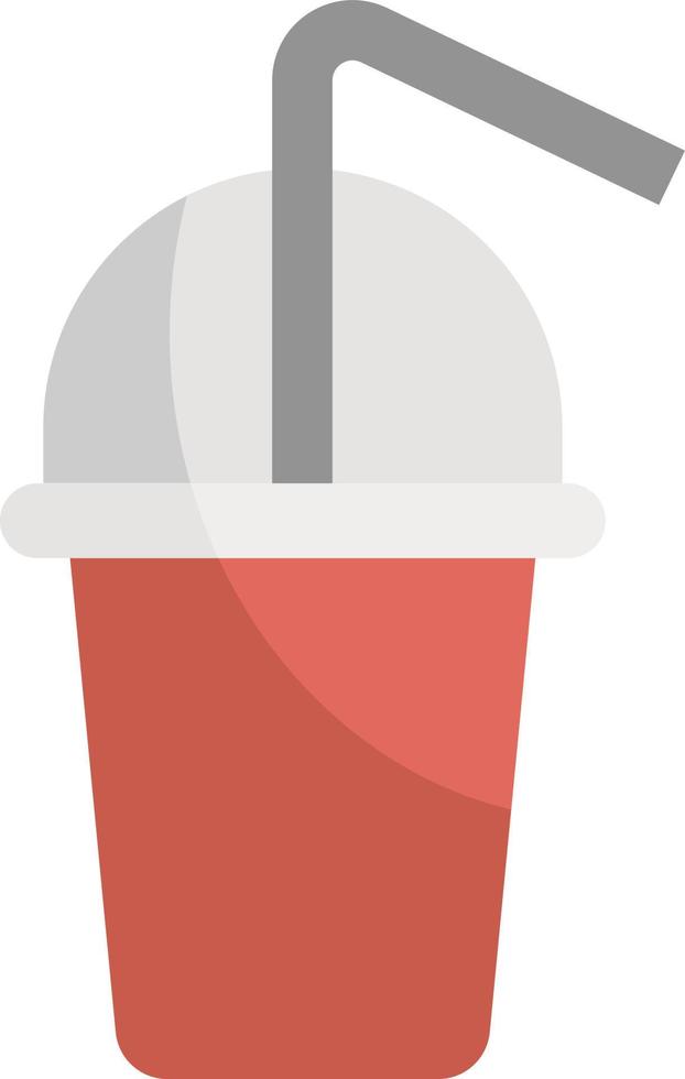 Saft in roter Tasse zum Mitnehmen, Symbolabbildung, Vektor auf weißem Hintergrund